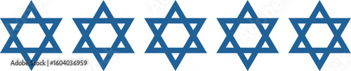 Star of david set icon illustration on white background jewish symbol hannukah clipart