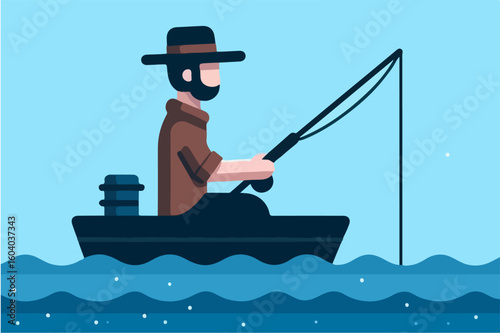 illustration of person fishing