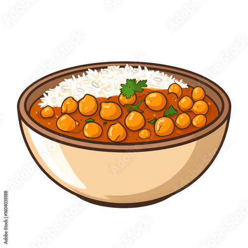 Pixel Art Illustration Of Chana Masala In A Bowl
