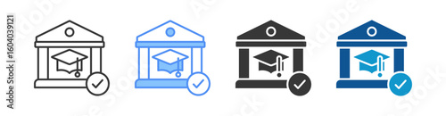 Admission Icon Set Multiple Style Collection