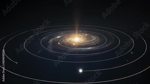 Rotating galaxy with unwinding arms and shimmering core