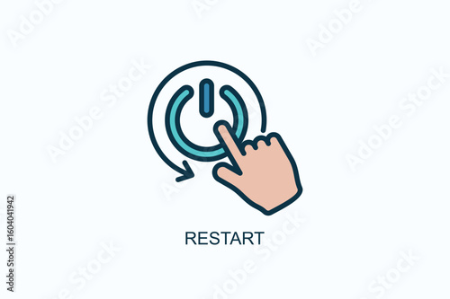 Restart Icon Or Logo Isolated Vector Illustration