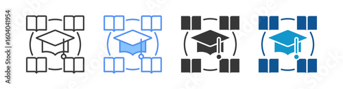 Faculty Icon Set Multiple Style Collection
