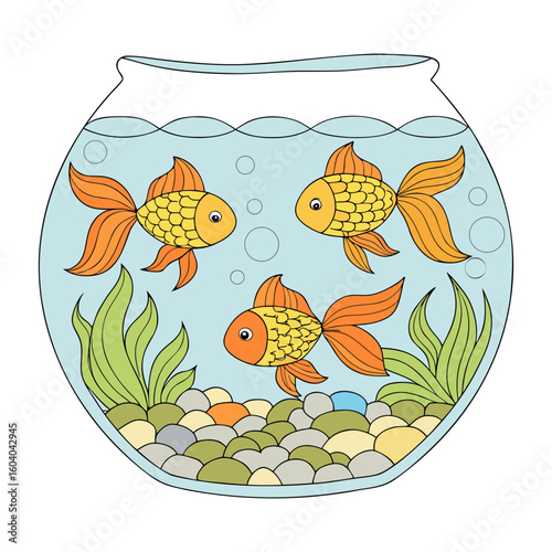 aquarium with goldfish
