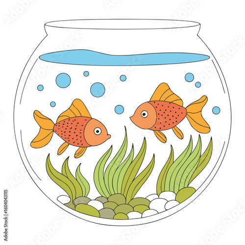 goldfish in a glass