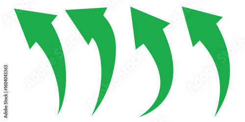 wavy curved Long arrow icon. long line arrow vector. flat style Arrow symbol. arrow on a transparent background. vector illustration. Green long arrow, curve green arrow icon vector for your apps, web