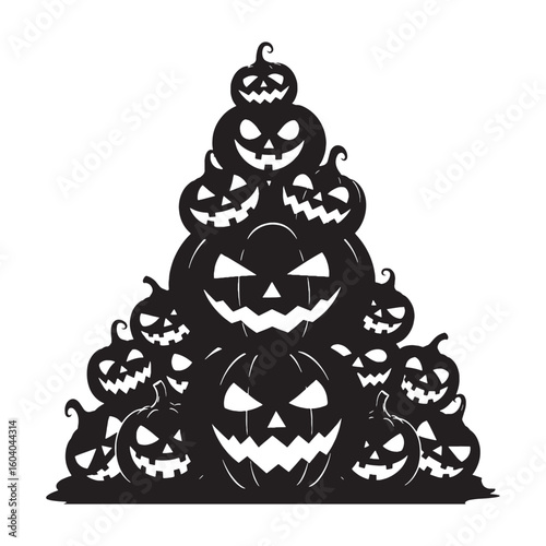 A candle-lit charm of October – Jack-o’-lantern silhouette imagined in spooky Jack-o’-lantern vector – Jack-o’-lantern illustration – Halloween vector

