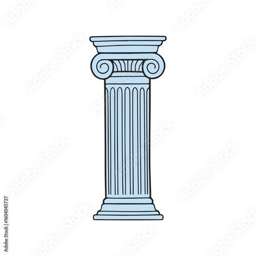 Doodle of a tall marble column with classic fluting