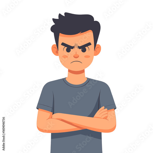 Angry Pixelated Man With Crossed Arms