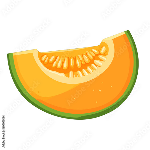 Orange And Green Pumpkin Slice Illustration
