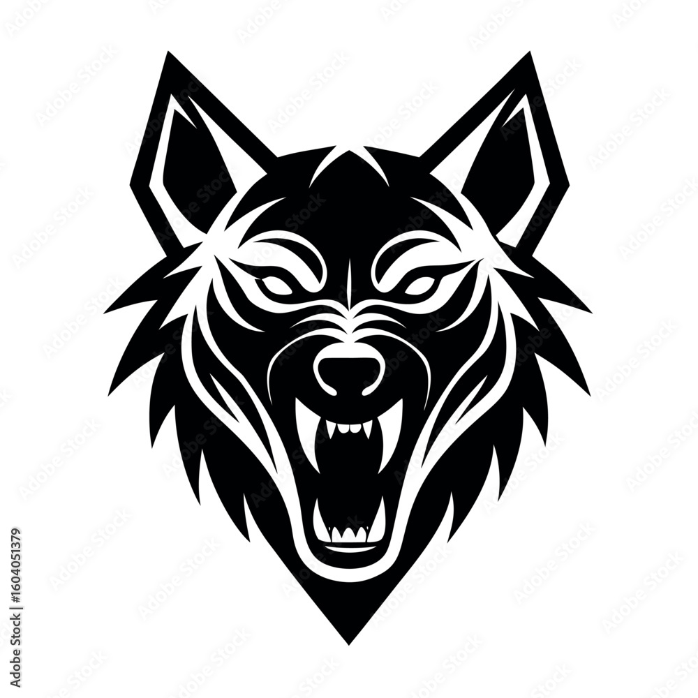 Fototapeta premium Minimalist Fierce hyena logo vector illustration. 