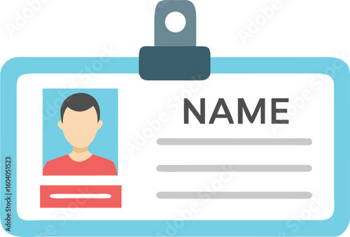Identification card with person photo and name vector