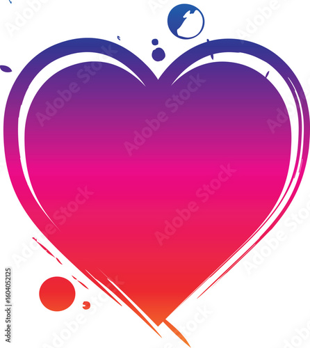 Heart love sign outline and fill in graffiti spraypaint isolated on white