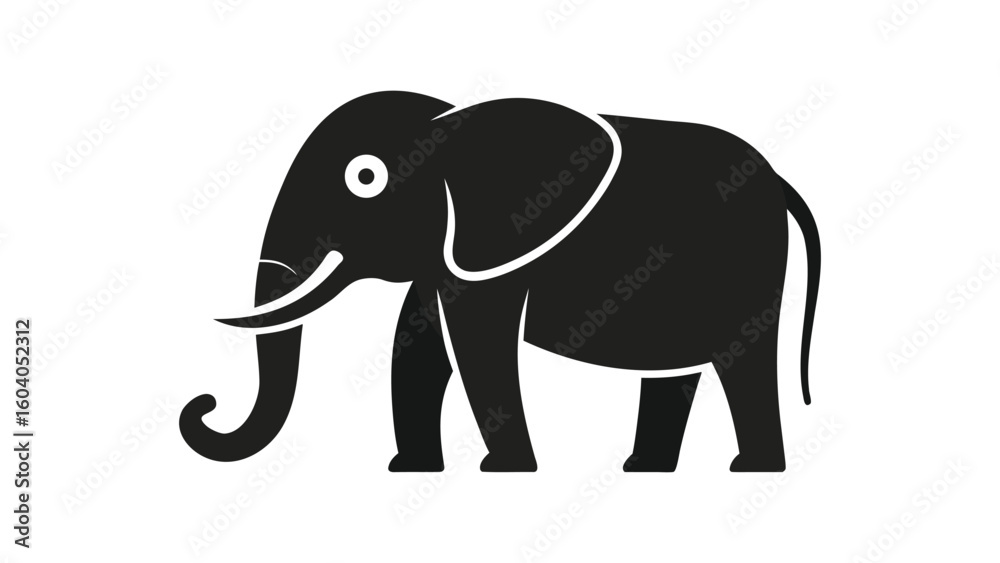 Obraz premium Elephant cartoon vector illustration isolated on white background