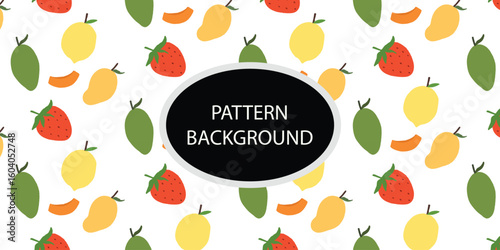 watermelon, variant fruit pattern background design. Pattern of illustration fruits background design. Cute background with hand drawn vegetables. Modern print for fabric, textile, card, wallpaper.