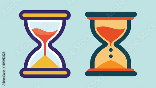 Vector illustration of an hourglass timer symbolizing time and countdown concept