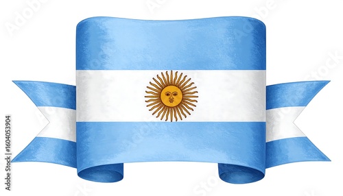 Ribbon flag of Argentina