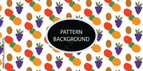 watermelon, variant fruit pattern background design. Pattern of illustration fruits background design. Cute background with hand drawn vegetables. Modern print for fabric, textile, card, wallpaper.