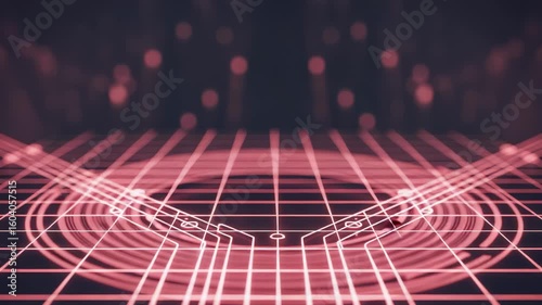 Glowing sword descends with ripple across circuit