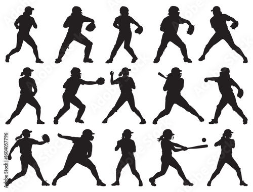 SOFTBALL PLAYER SILHOUETTE