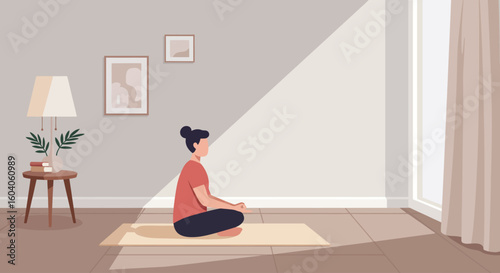 wanita sedang yoga