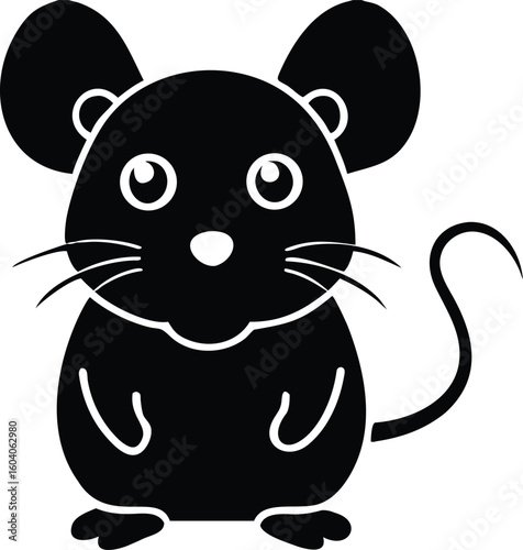 Cute cartoon mouse character happily holding cheese