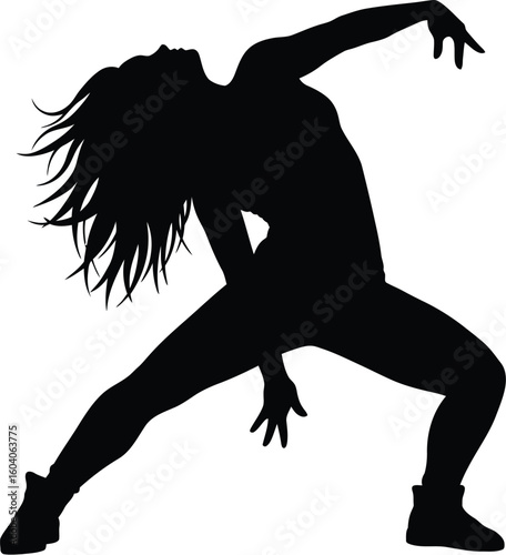 Canvas Print Dynamic Silhouette of a Female Dancer in Motion