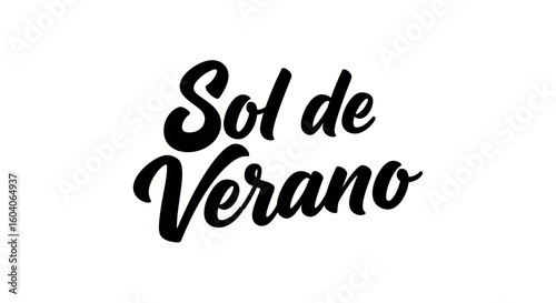 Sol de verano calligraphy design with bold black letters on white background