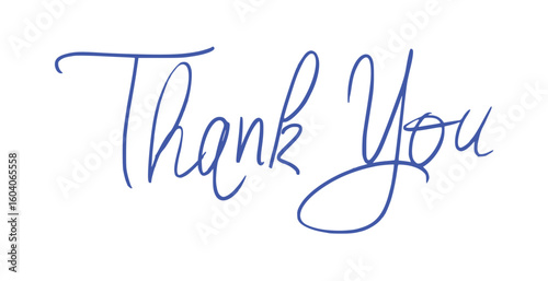 Thank You Writing Calligraphic Script