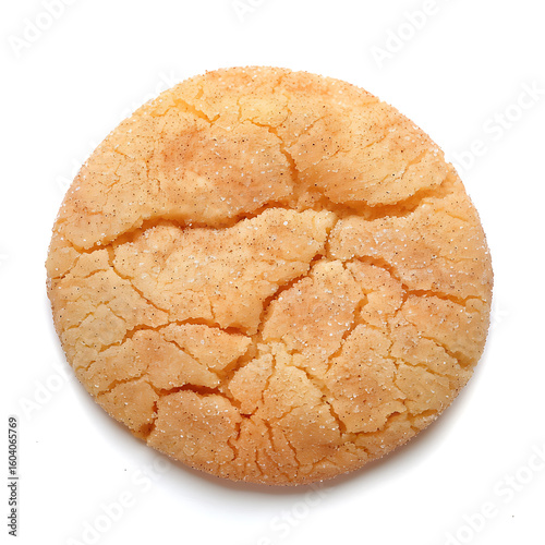 Wallpaper Mural A single golden-brown sugar cookie with a cracked surface, isolated on a white background. Torontodigital.ca
