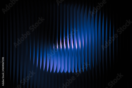 Dark navy with subtle violet gradient and striped lighting. Elegant depth with glowing prism lines. Soft, glowing lines emerge, forming a prism-like gradient that lends a sense of depth 