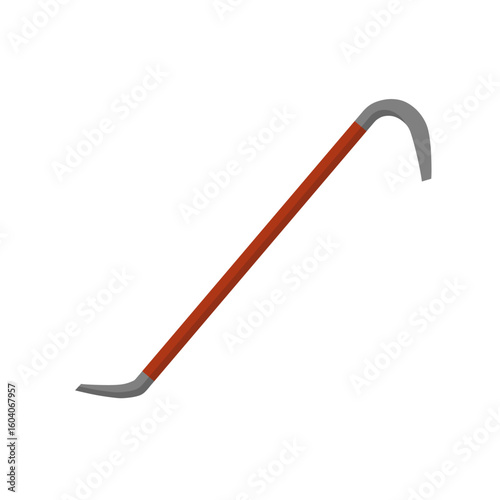 crowbar flat design vector illustration isolated on white background. instruments for repair work or crowbar. Carpentry, construction concept