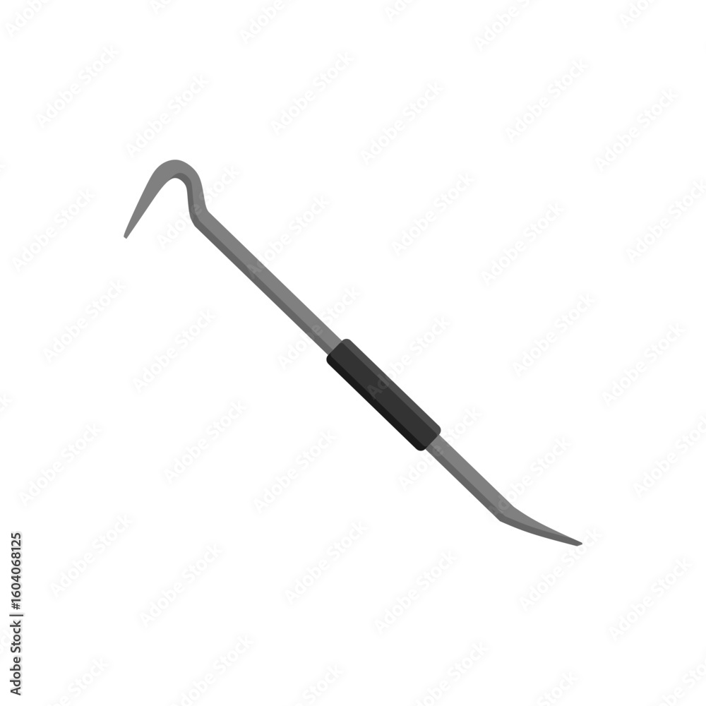 Obraz premium crowbar flat design vector illustration isolated on white background. instruments for repair work or crowbar. Carpentry, construction concept