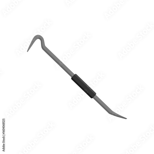 crowbar flat design vector illustration isolated on white background. instruments for repair work or crowbar. Carpentry, construction concept