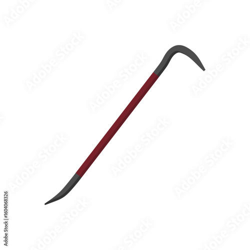 crowbar flat design vector illustration isolated on white background. instruments for repair work or crowbar. Carpentry, construction concept