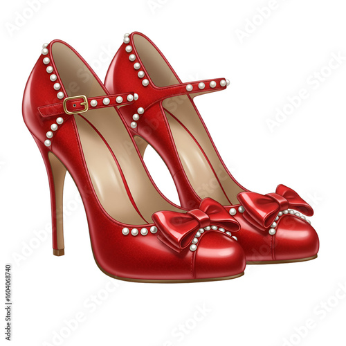Red high heel pumps with elegant pointed toe design
