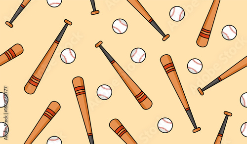 Cute baseball pattern background vector design