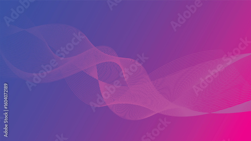 abstract blue and pink gradient color background with wavy dynamic lines decoration