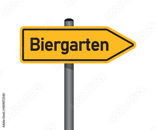 traffic sign with german text beer garden isolated vector illustration