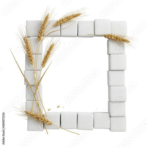 Empty white picture frame with clean border for photos
