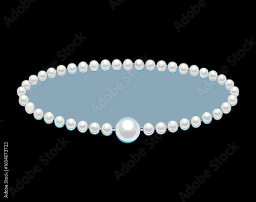 Silver Necklace with a Large Pearl Pendant