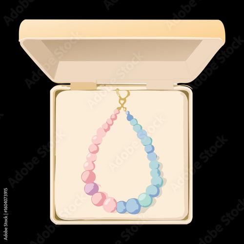 Open Jewelry Box With Pearl Necklace