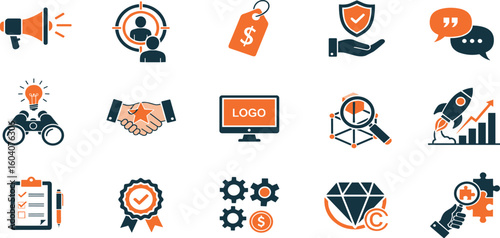 Branding and corporate identity editable stroke outline icon isolated on white background flat vector illustration. 