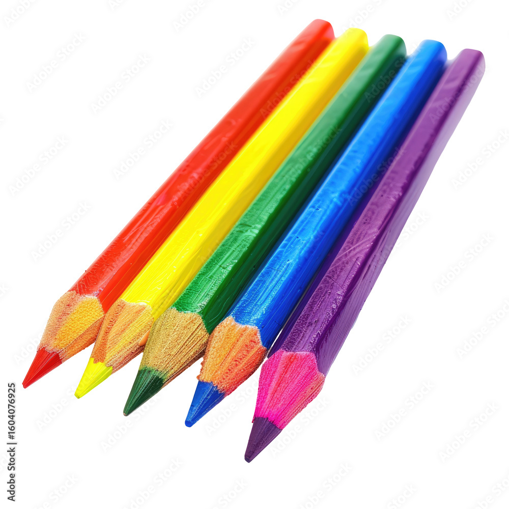 Naklejka premium Colorful pencils arranged in a diagonal pattern