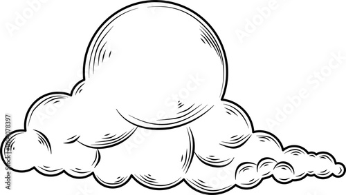 Cloud Hand Drawn Ink Sketch Vector