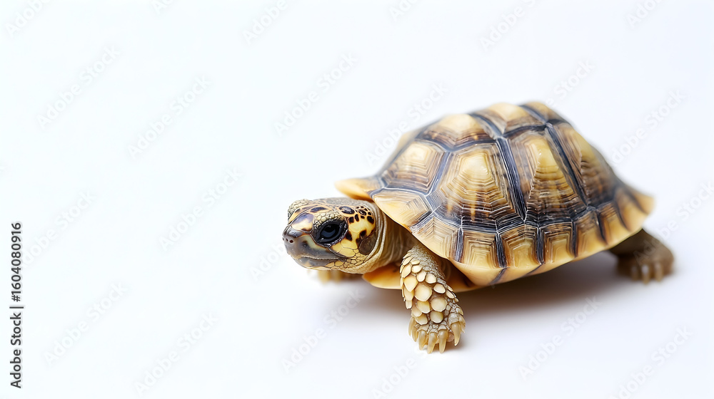 Obraz premium Baby tortoise on white background