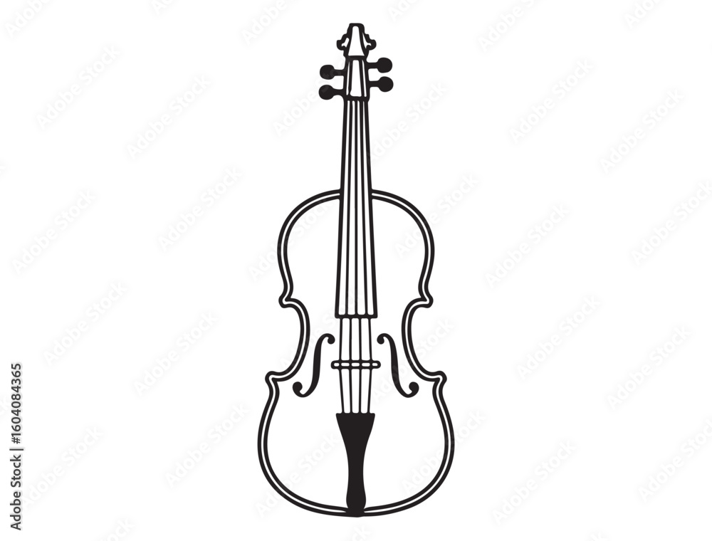 Naklejka premium VIOLIN SILHOUETTE.