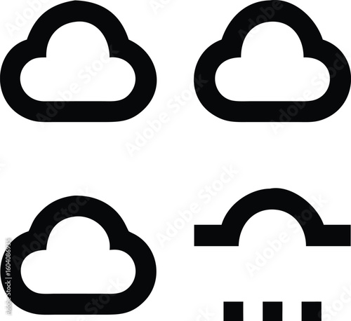 Paperclip icon design with four different attachments stationery office