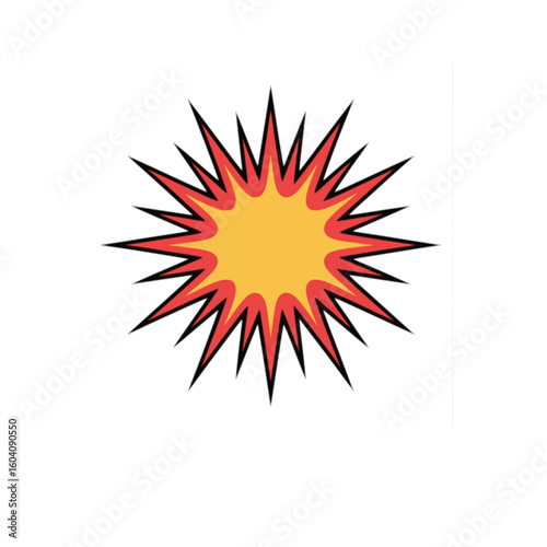 Bold multi-point starburst in yellow and red—perfect for sale badges, promotional graphics, comic effects, announcement banners, highlight stickers