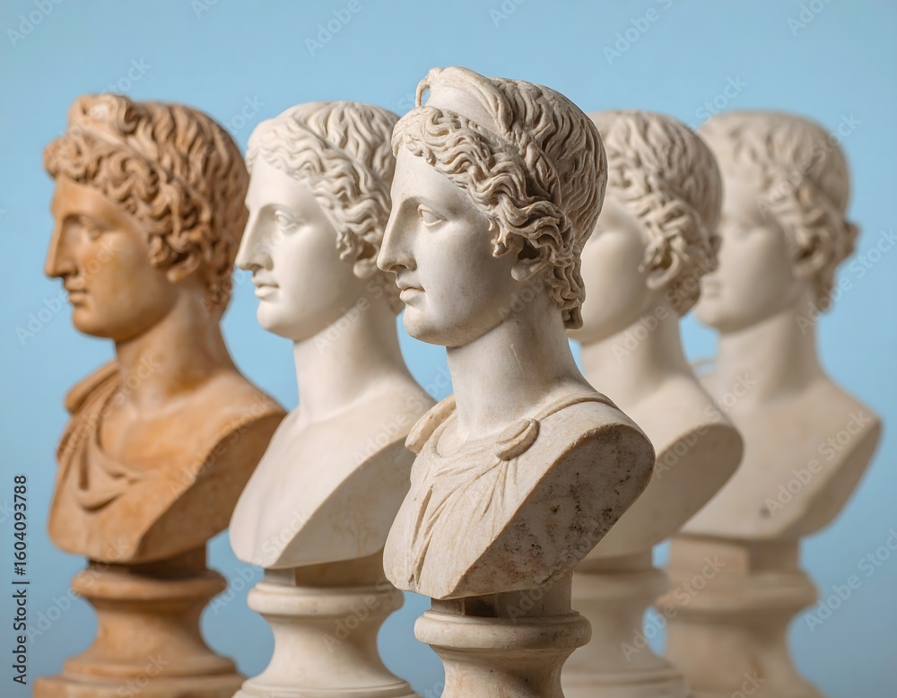 Obraz premium Row of antique-style busts